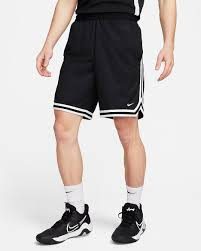 Men's black athletic shorts with white accents and side stripes, perfect for workouts or casual wear.