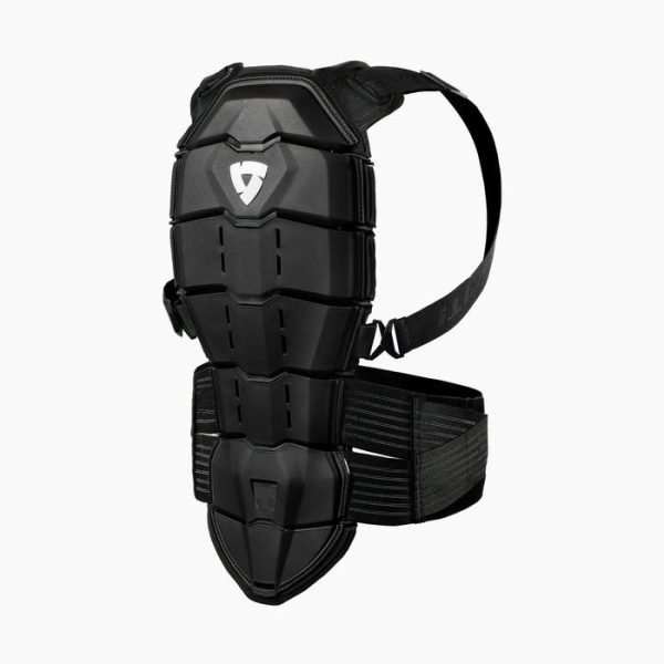Custom black shin guard designed by Focus Sports for maximum protection and comfort in extreme sports